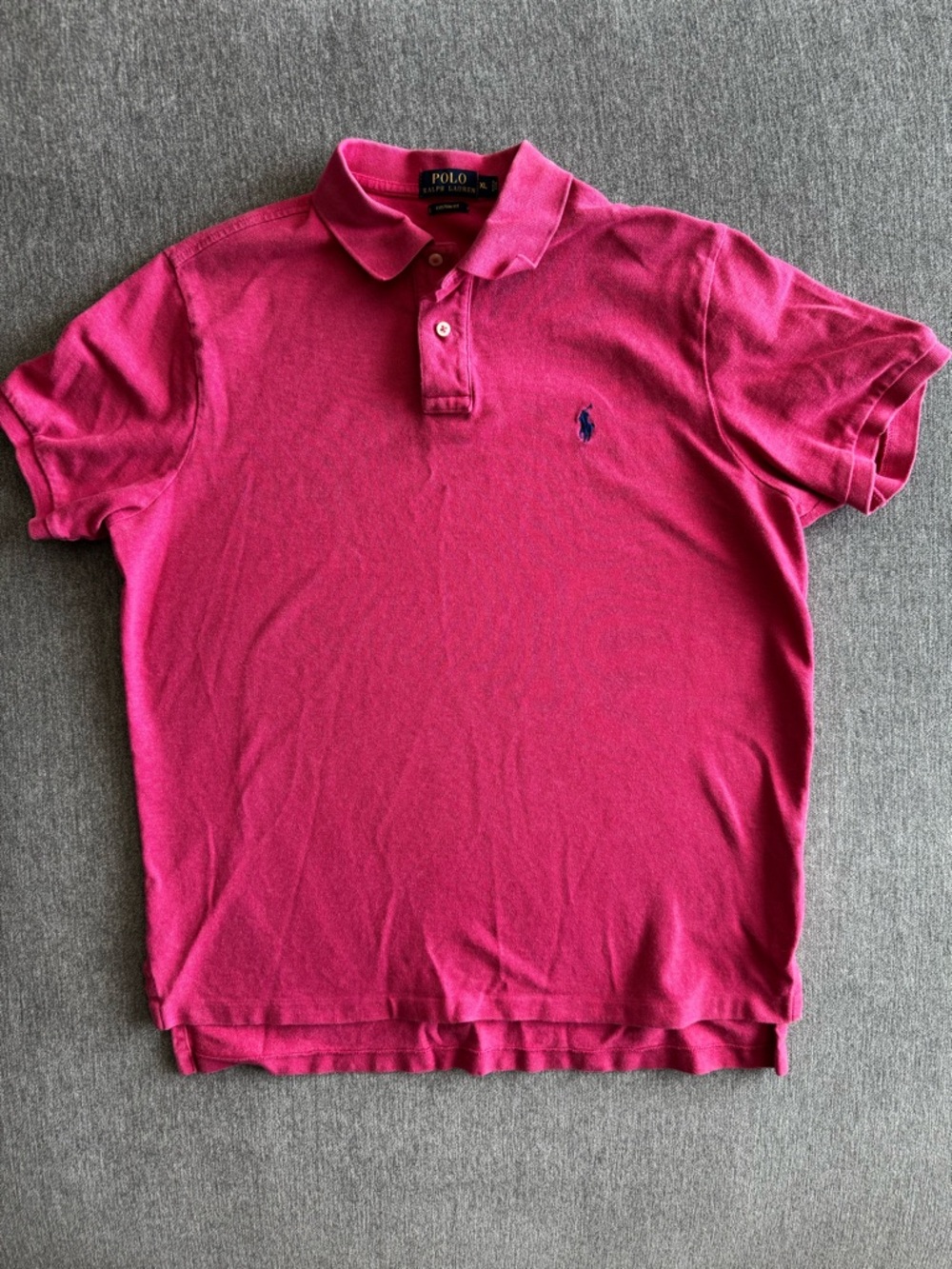 Ralph Lauren vibrant Pink Polo Shirt with Navy Labels
